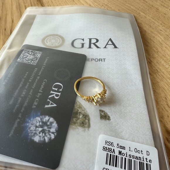 Moissanite Accented Solitaire Ring – 1.00 CT (6.5mm), FL D Color, size 7 - Picture 5 of 10